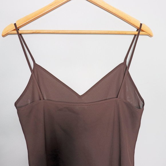 🌏 Lauren by Ralph Lauren / Brown Sheer Camisole Cami Top / Size 8 - Picture 4 of 5